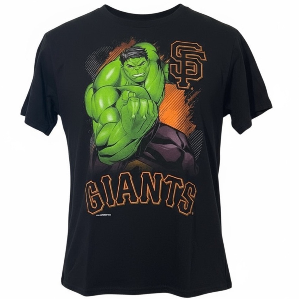 NWOT Boys Marvel / MBLP SF Giants collaboration Tee. Hulk & SF Giants. Size LG - Picture 3 of 7